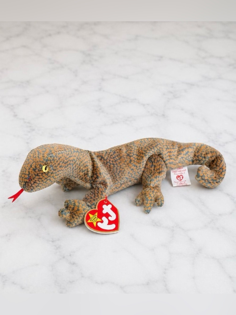 Ty Brown Patterned Beanie Baby Lizard Plush